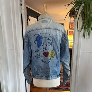Classic Vintage Levi's Trucker Denim Jacket with Back Art